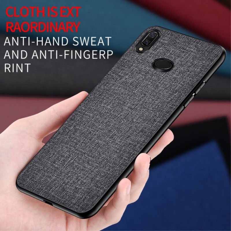 Etui Samsung Galaxy A10s Szary Czarny Tekstura Tkaniny Etui Ochronne