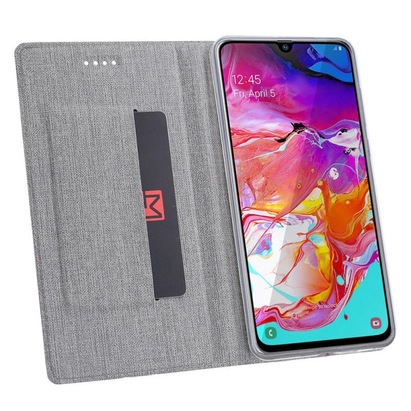 Flip Kotelot Samsung Galaxy A10s Szary Czarny Teksturowany Etui Ochronne