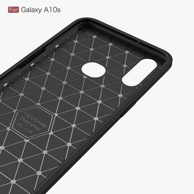 Futerały Samsung Galaxy A10s Czerwony Czarny Etui na Telefon Szczotkowane Włókno Węglowe