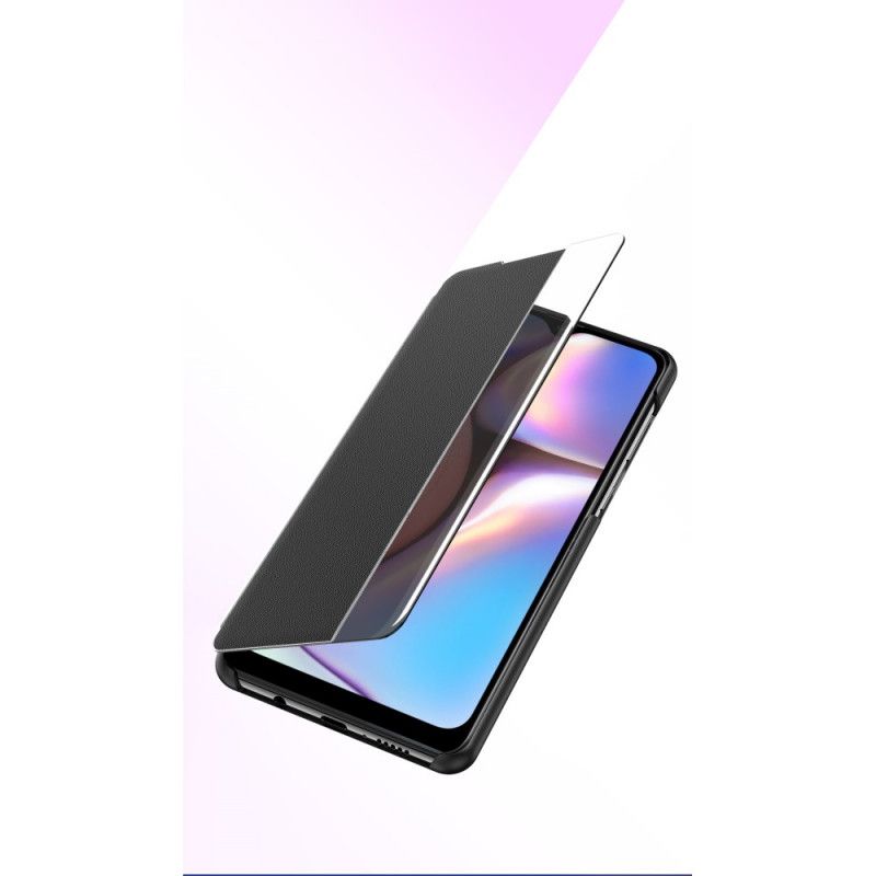 Zobacz Okładkę Teksturowana Sztuczna Skóra Samsung Galaxy A10s Granatowy Czarny