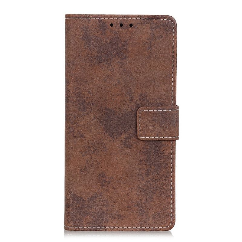 Etui Folio Huawei P40 Lite E / Y7p Ciemnoniebieski Efekt Skóry W Stylu Vintage