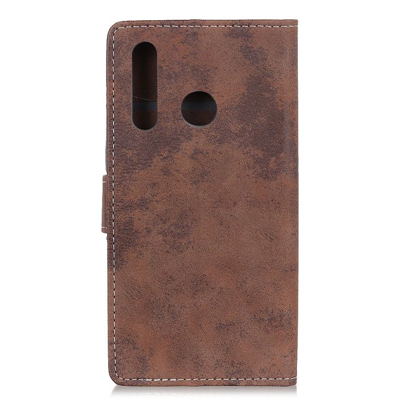 Etui Folio Huawei P40 Lite E / Y7p Ciemnoniebieski Efekt Skóry W Stylu Vintage