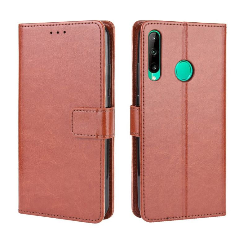 Etui Folio Huawei P40 Lite E / Y7p Czerwony Czarny Efektowna Sztuczna Skóra