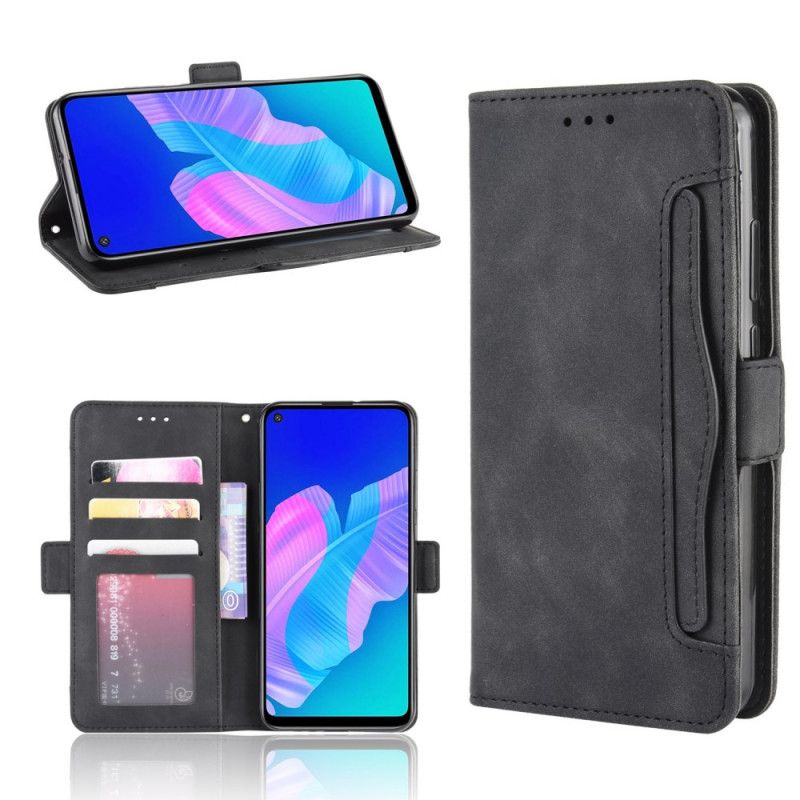 Etui Folio Huawei P40 Lite E / Y7p Czerwony Czarny Multikarta Pierwszej Klasy Etui Ochronne