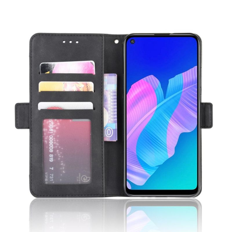 Etui Folio Huawei P40 Lite E / Y7p Czerwony Czarny Multikarta Pierwszej Klasy Etui Ochronne