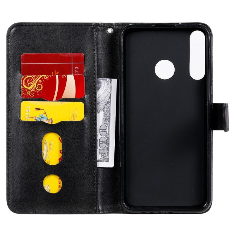 Etui Folio Huawei P40 Lite E / Y7p Czerwony Czarny Portmonetka Na Monety Imitacja Skóry Etui Ochronne