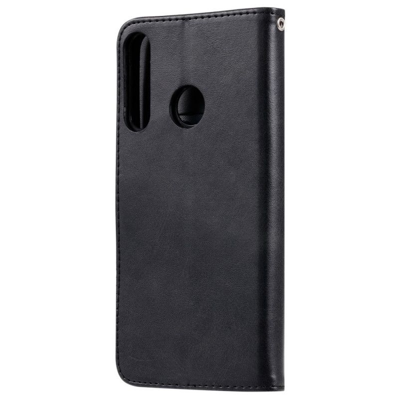 Etui Folio Huawei P40 Lite E / Y7p Czerwony Czarny Portmonetka Na Monety Imitacja Skóry Etui Ochronne