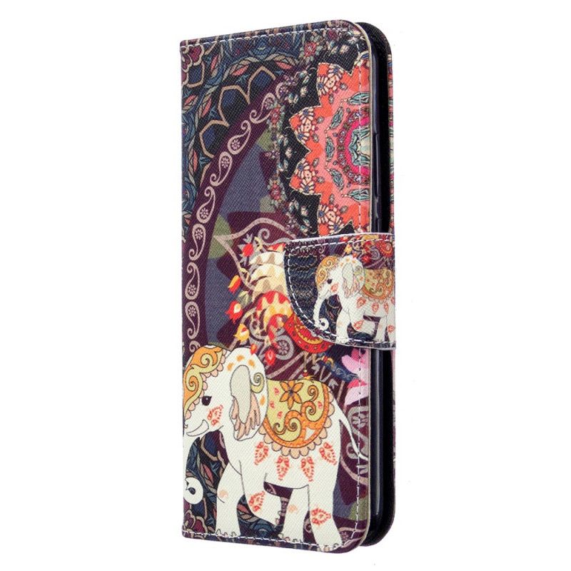 Etui Folio Huawei P40 Lite E / Y7p Etniczna Mandala Słonia Etui Ochronne