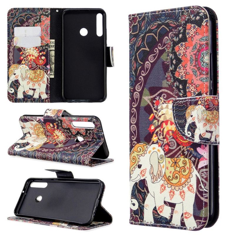 Etui Folio Huawei P40 Lite E / Y7p Etniczna Mandala Słonia Etui Ochronne