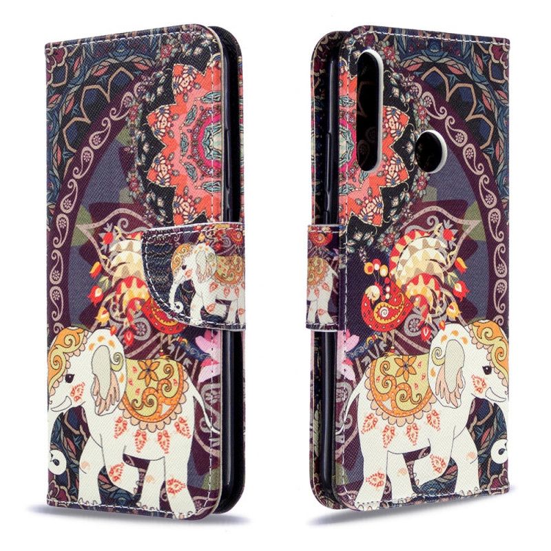 Etui Folio Huawei P40 Lite E / Y7p Etniczna Mandala Słonia Etui Ochronne