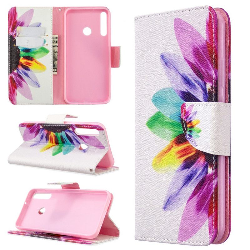 Etui Folio Huawei P40 Lite E / Y7p Kwiat Akwareli Etui Ochronne