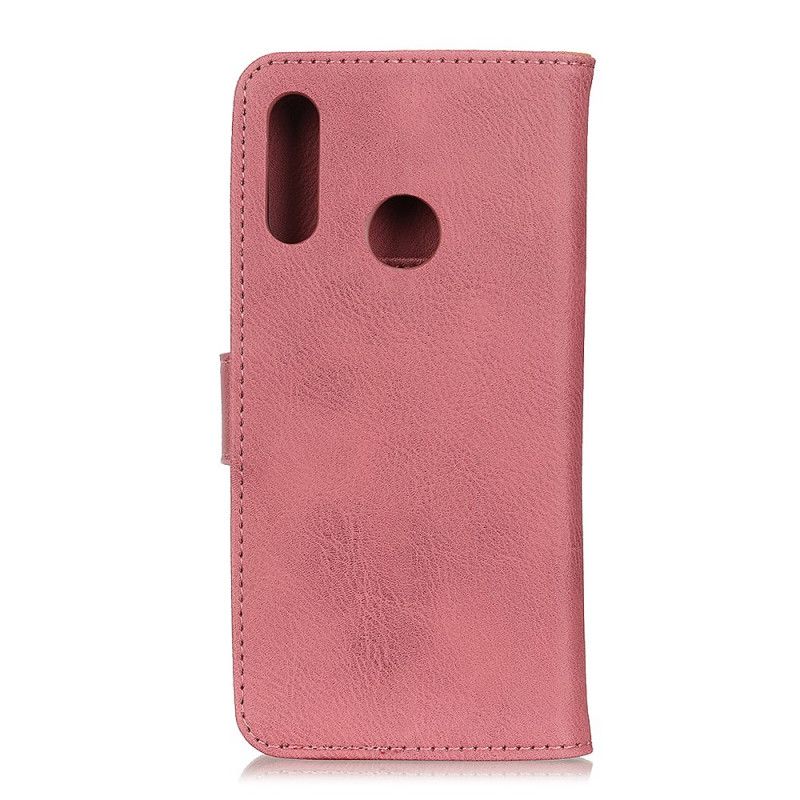 Etui Folio Huawei P40 Lite E / Y7p Różowy Czarny Imitacja Skóry Khazneh