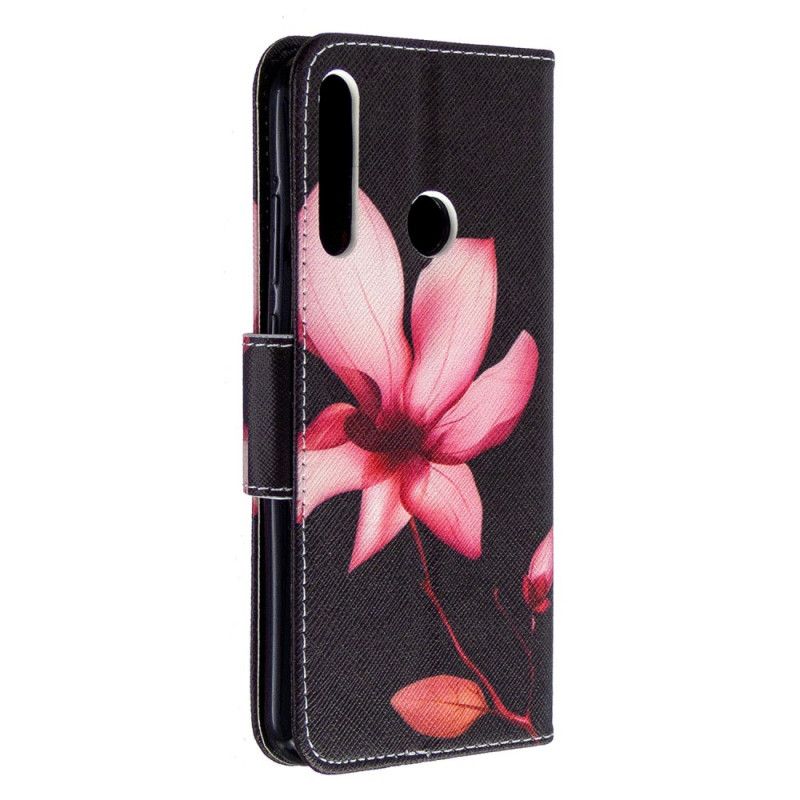 Etui Folio Huawei P40 Lite E / Y7p Różowy Kwiat