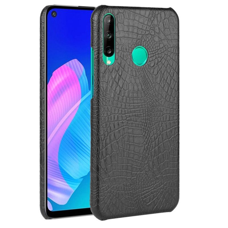 Etui Huawei P40 Lite E / Y7p Biały Czarny Efekt Skóry Krokodyla