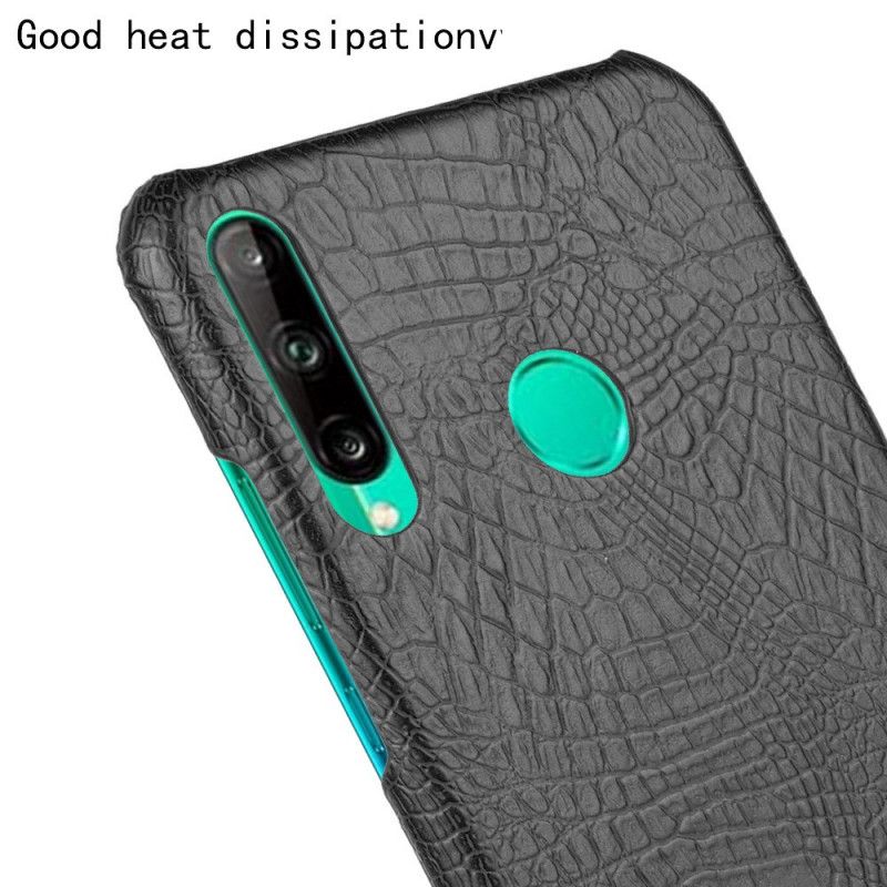 Etui Huawei P40 Lite E / Y7p Biały Czarny Efekt Skóry Krokodyla