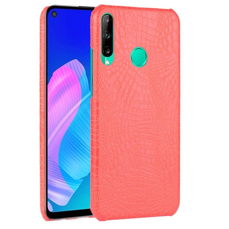 Etui Huawei P40 Lite E / Y7p Biały Czarny Efekt Skóry Krokodyla