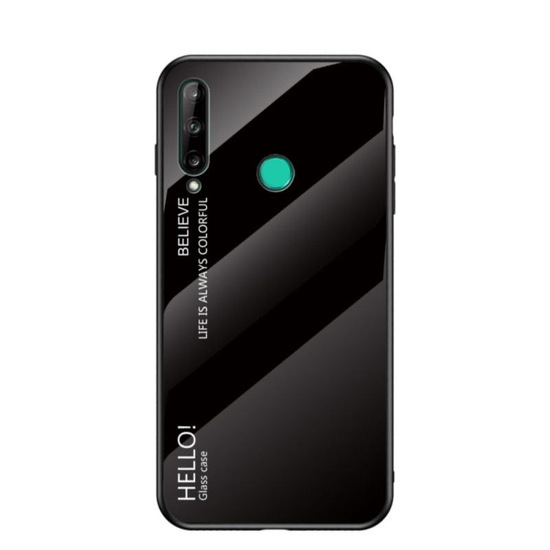 Etui Huawei P40 Lite E / Y7p Biały Czarny Witam Szkło Hartowane Etui Ochronne