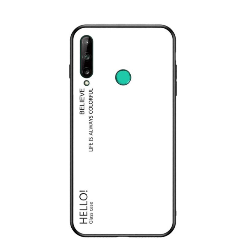 Etui Huawei P40 Lite E / Y7p Biały Czarny Witam Szkło Hartowane Etui Ochronne