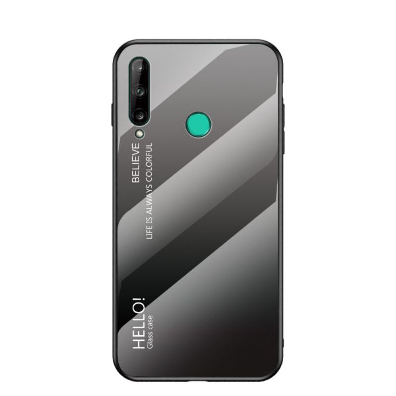 Etui Huawei P40 Lite E / Y7p Biały Czarny Witam Szkło Hartowane Etui Ochronne