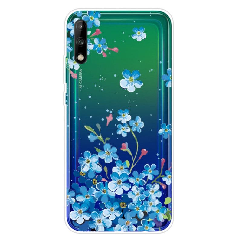 Etui Huawei P40 Lite E / Y7p Bukiet Niebieskich Kwiatów