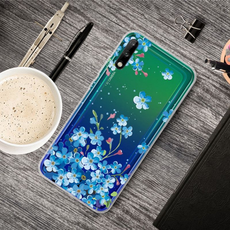 Etui Huawei P40 Lite E / Y7p Bukiet Niebieskich Kwiatów