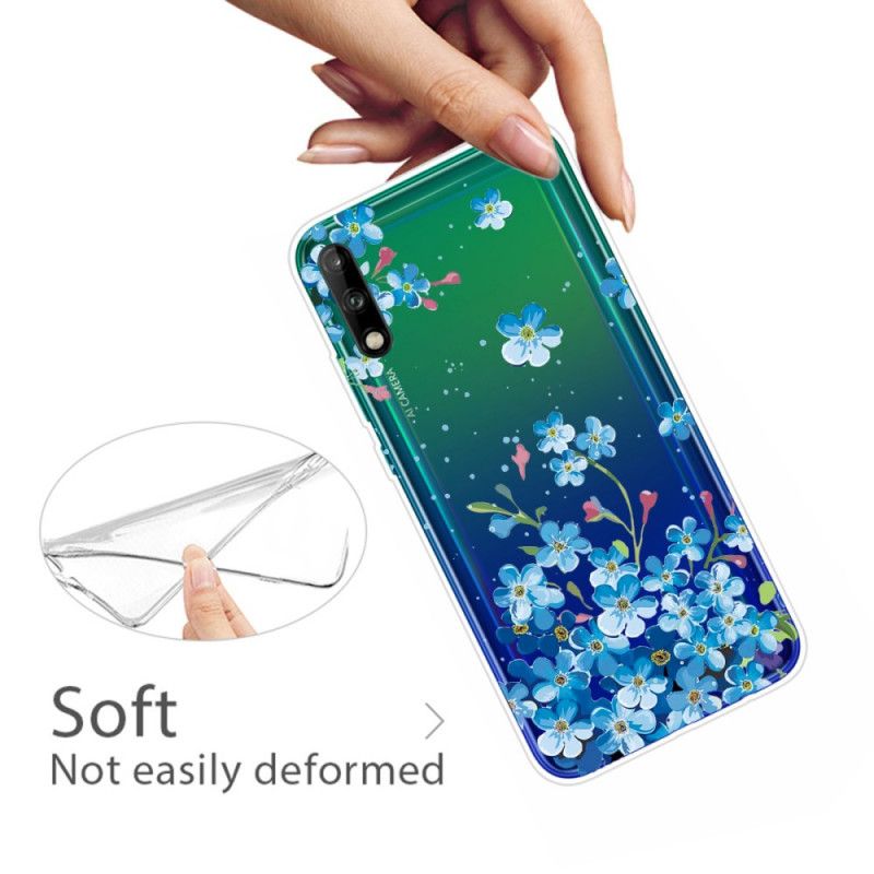 Etui Huawei P40 Lite E / Y7p Bukiet Niebieskich Kwiatów