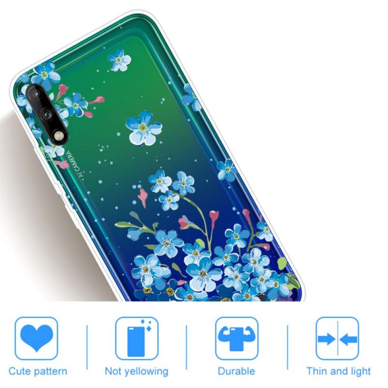 Etui Huawei P40 Lite E / Y7p Bukiet Niebieskich Kwiatów