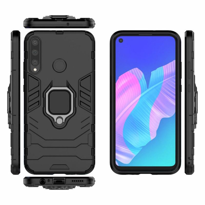 Etui Huawei P40 Lite E / Y7p Czerwony Czarny Pierścień Oporowy