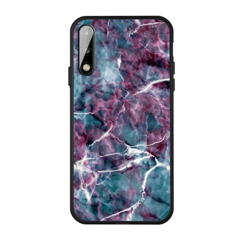 Etui Huawei P40 Lite E / Y7p Fioletowy Marmur Etui Ochronne