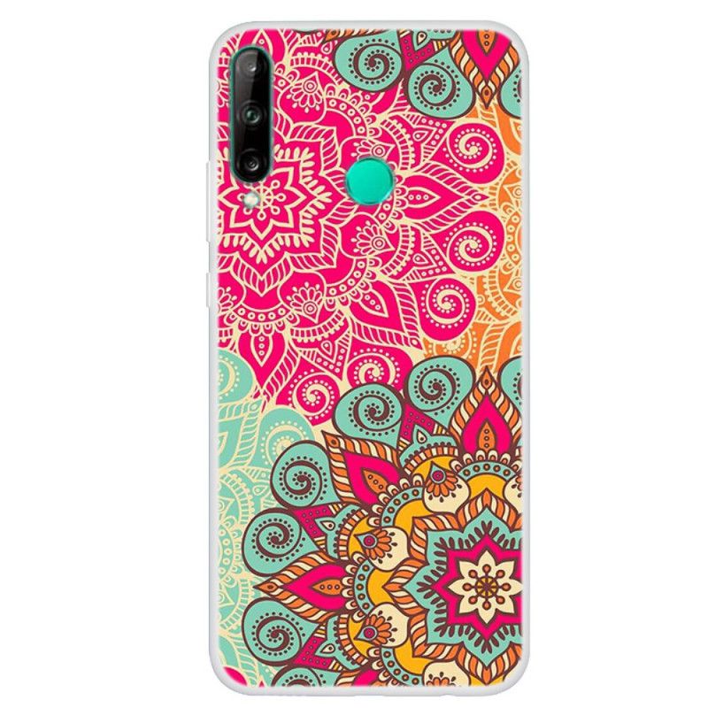 Etui Huawei P40 Lite E / Y7p Granatowy Czerwony Trend Mandali