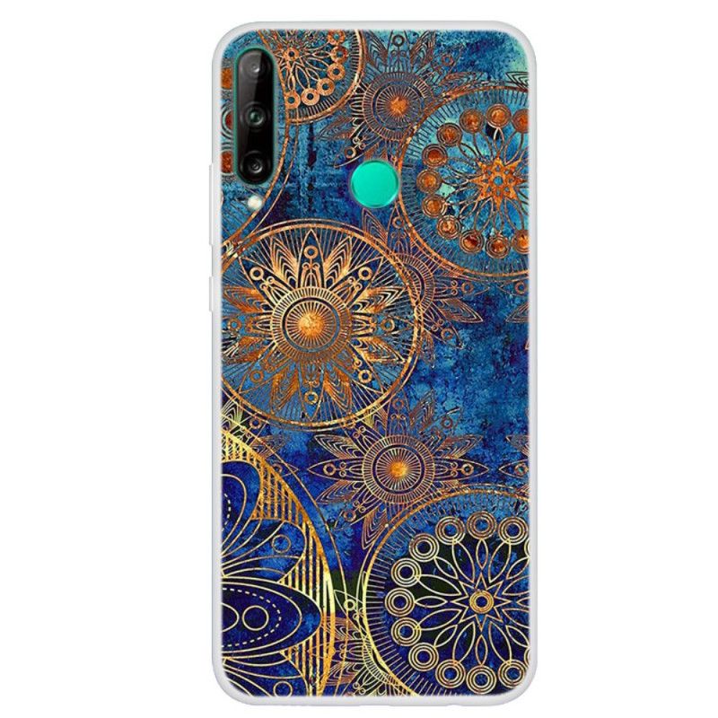 Etui Huawei P40 Lite E / Y7p Granatowy Czerwony Trend Mandali