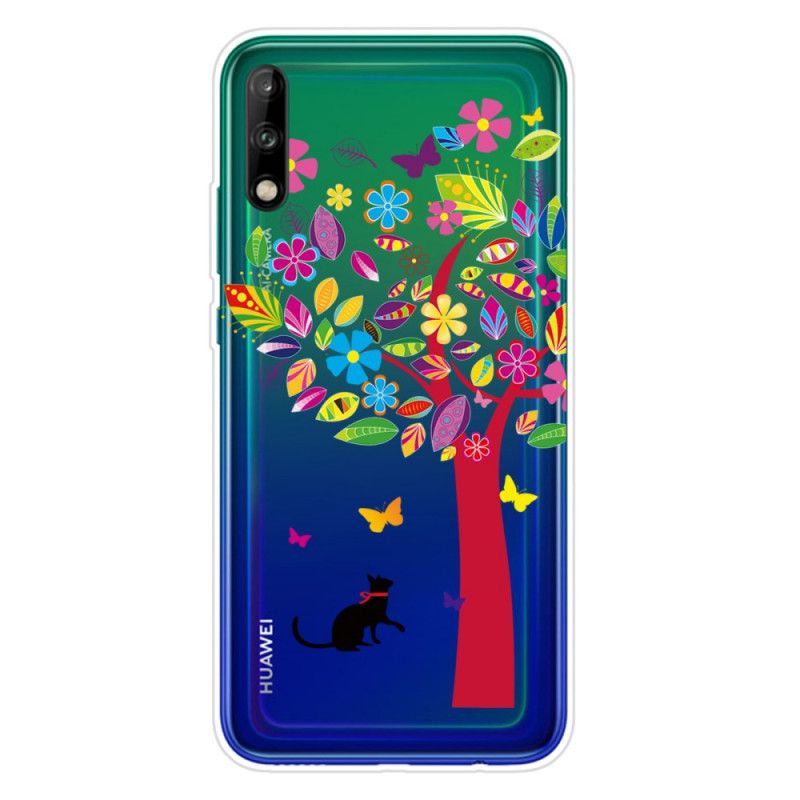 Etui Huawei P40 Lite E / Y7p Kot Pod Drzewem