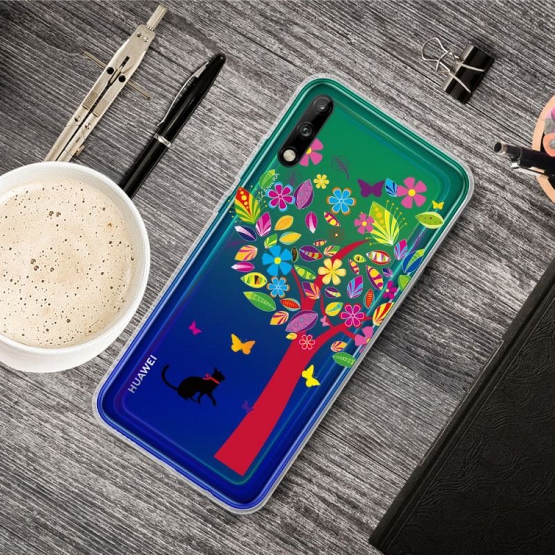 Etui Huawei P40 Lite E / Y7p Kot Pod Drzewem