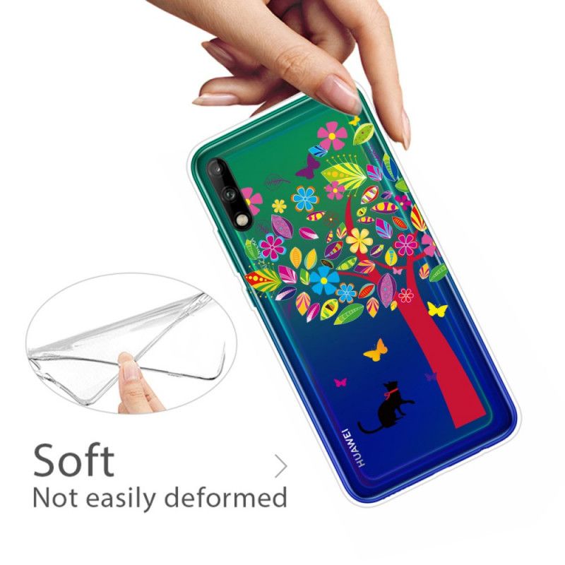 Etui Huawei P40 Lite E / Y7p Kot Pod Drzewem