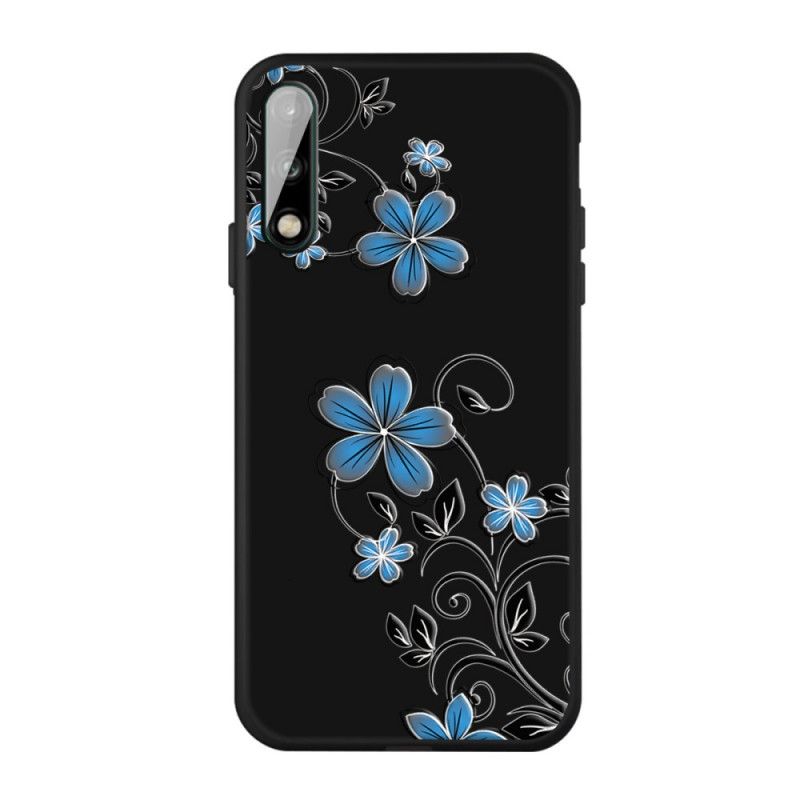 Etui Huawei P40 Lite E / Y7p Niebieskie Kwiaty