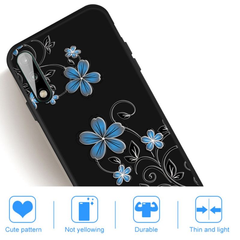 Etui Huawei P40 Lite E / Y7p Niebieskie Kwiaty