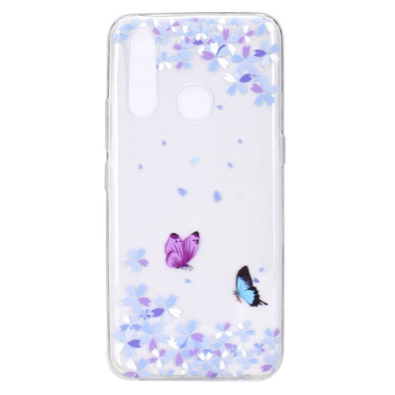 Etui Huawei P40 Lite E / Y7p Przezroczyste Motyle I Kwiaty