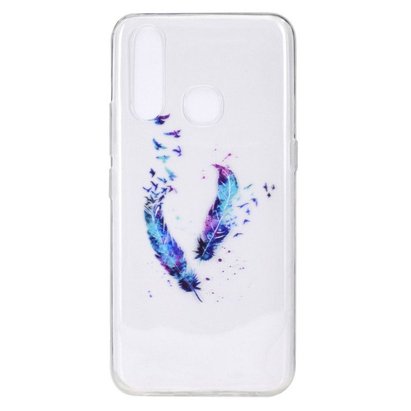 Etui Huawei P40 Lite E / Y7p Przezroczyste Pióra Etui Ochronne