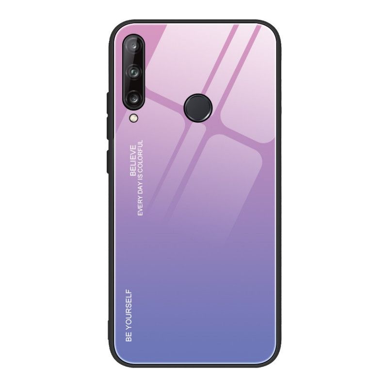 Etui Huawei P40 Lite E / Y7p Różowy Czerwony Bądź Sobą Ze Szkła Hartowanego