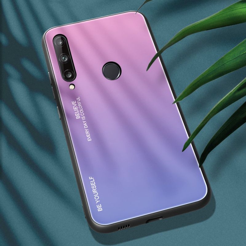 Etui Huawei P40 Lite E / Y7p Różowy Czerwony Bądź Sobą Ze Szkła Hartowanego