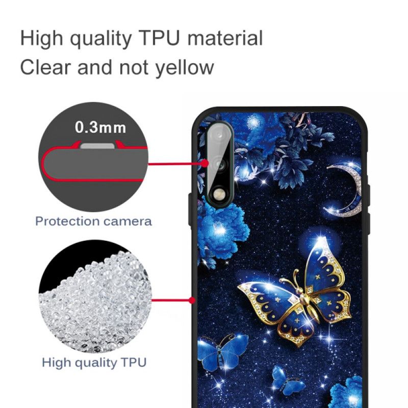 Etui Huawei P40 Lite E / Y7p Złoty Motyl