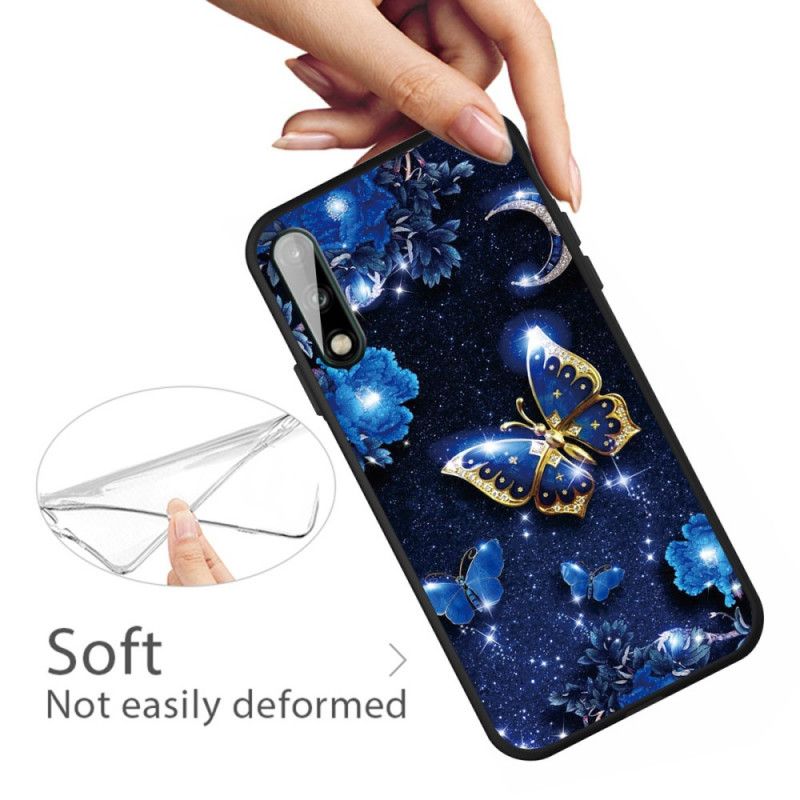 Etui Huawei P40 Lite E / Y7p Złoty Motyl