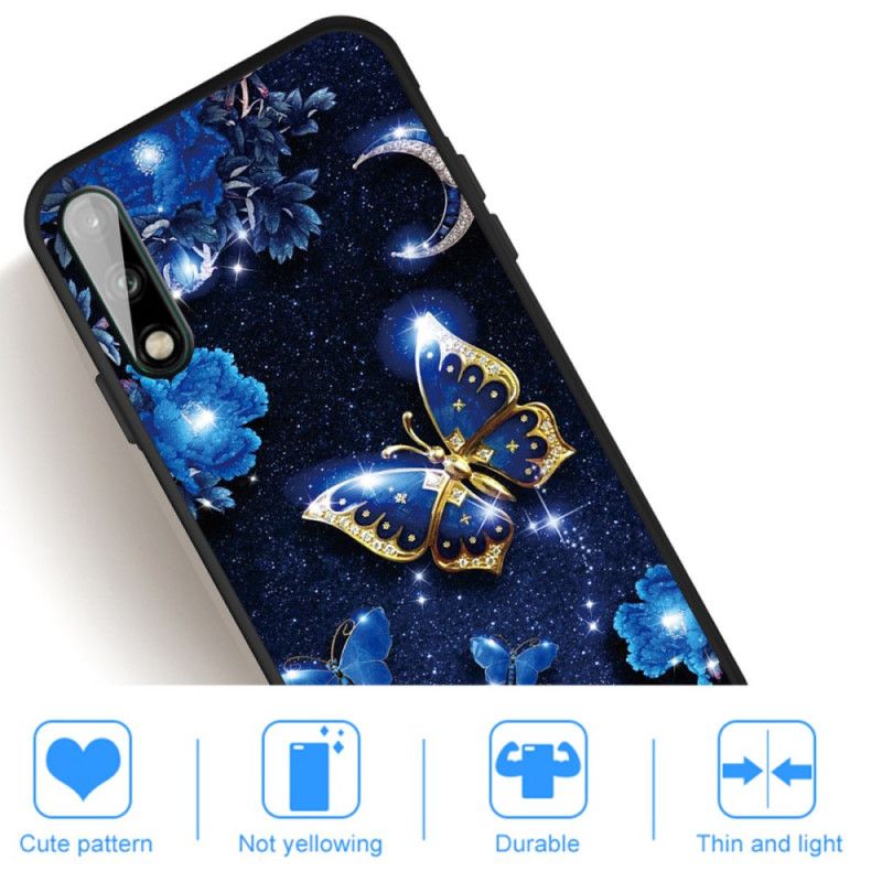 Etui Huawei P40 Lite E / Y7p Złoty Motyl