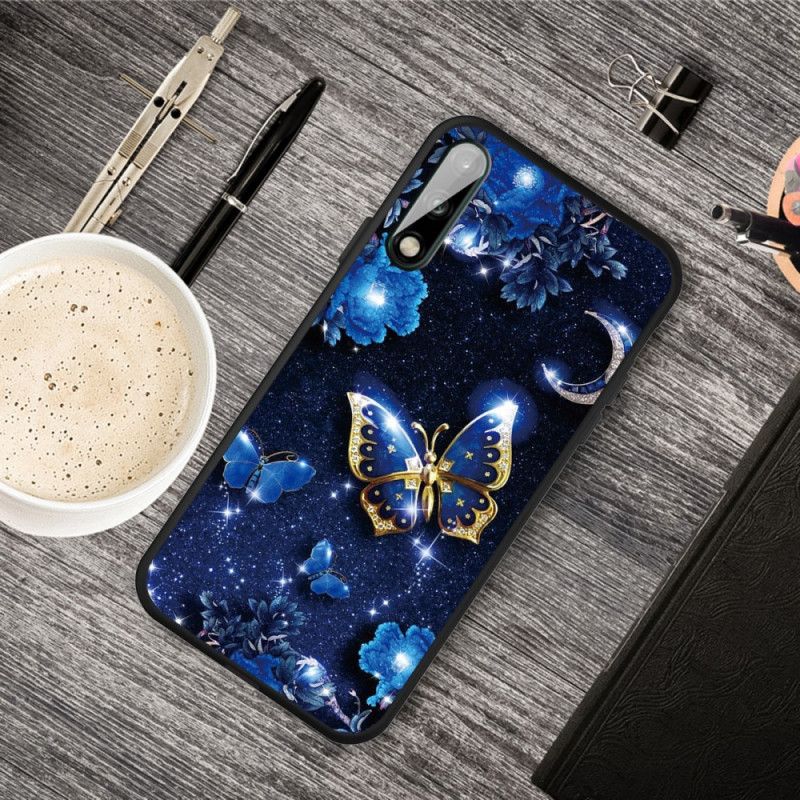 Etui Huawei P40 Lite E / Y7p Złoty Motyl