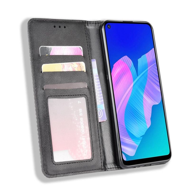 Flip Kotelot Huawei P40 Lite E / Y7p Czerwony Czarny Etui na Telefon Stylizowany Efekt Skóry W Stylu Vintage