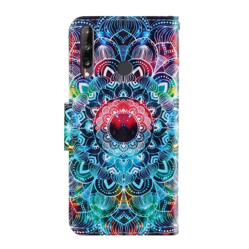 Skórzany Futerał Huawei P40 Lite E / Y7p Etui na Telefon Efektowna Mandala Ze Stringami