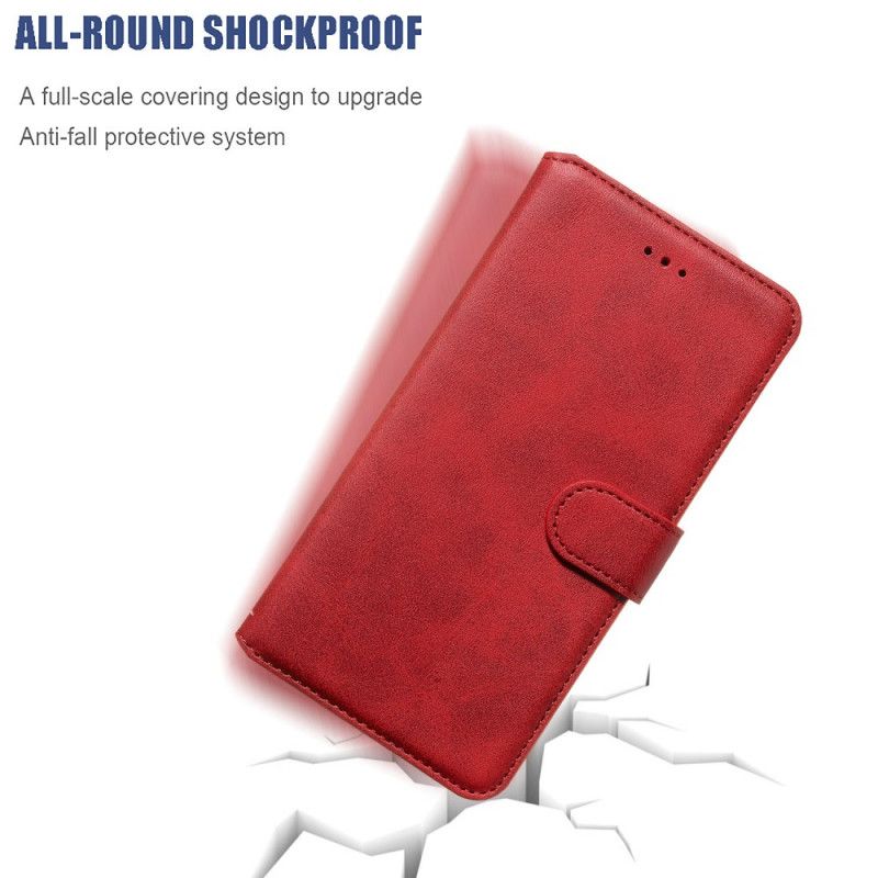 Etui Folio iPhone X Czerwony Czarny Jednolity Kolor Etui Ochronne