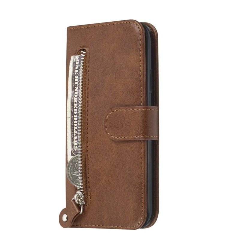 Etui Folio iPhone X Czerwony Czarny Portmonetka Vintage Etui Ochronne