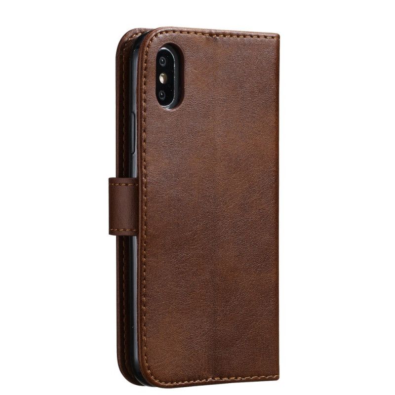 Etui Folio iPhone X Czerwony Czarny Portmonetka Vintage Etui Ochronne