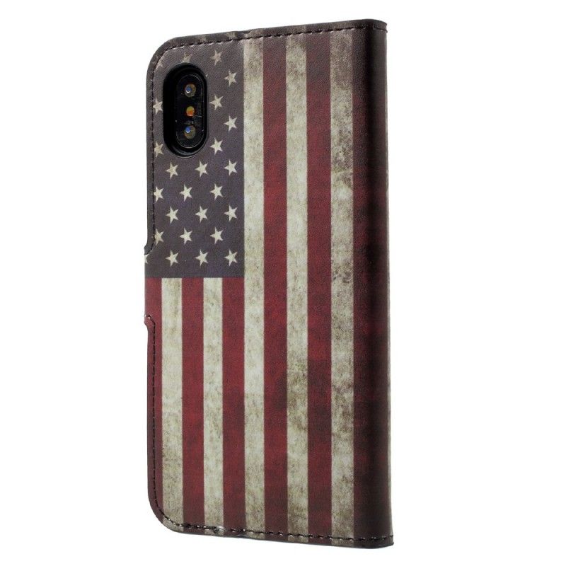 Etui Folio iPhone X Flaga Usa